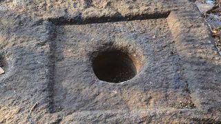 Grinding Hole at Rock Caves, Kuthanoor