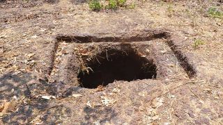 Opening at the top of Rock cut Chamber
