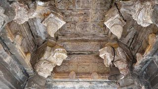 Ceiling of the Namaskara Mandapam, Thirunarayanapuram Temple