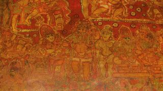 Lord Krishna Mural Painting at Ooramana Temple